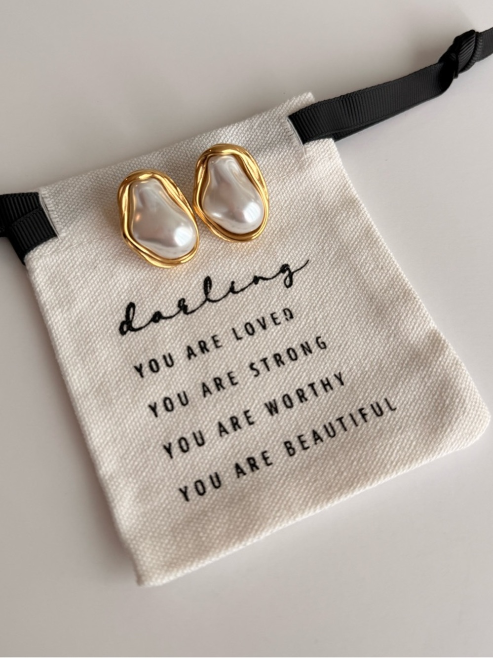 Celine13‎ Old Money Style Earrings 18K Gold Plated Sterling Steel with Pearl